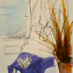 02-Wren-blue-table-ink-watercolour-Julie-Wyness