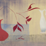 5-Red-vase-red-leaves-Julie-Wyness-printmaking-monoprint